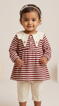 Korean style striped Frock For Girl